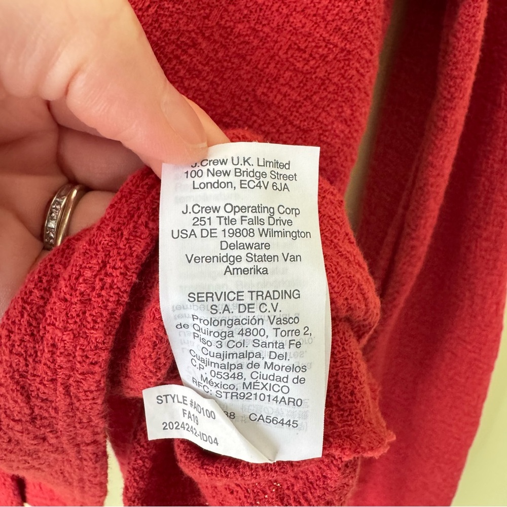 Madewell Texture And Thread Side Tie Top Cotton Red Womens Small Casual Modest - Picture 9 of 10